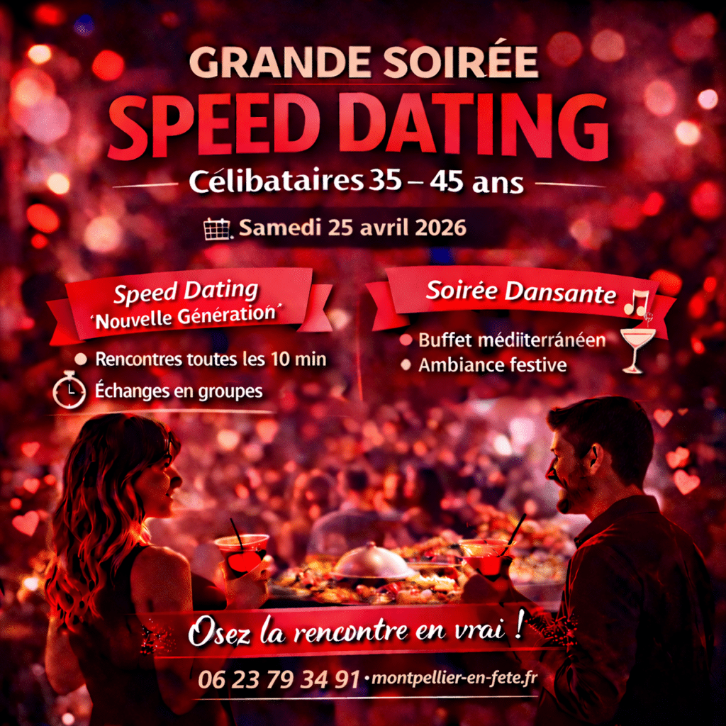 Flyer soirée speed dating 25 avril 2026 au PURA VIDA
