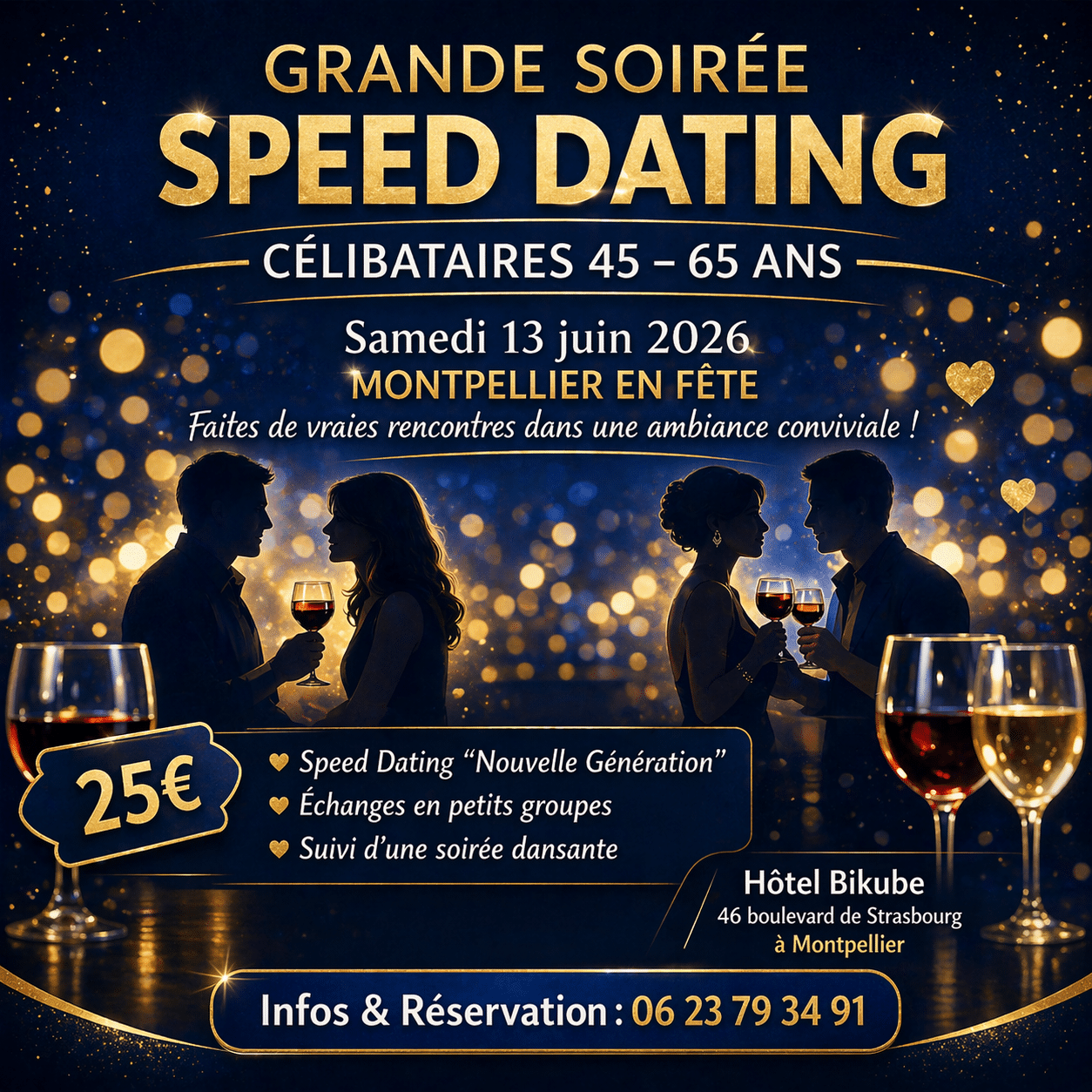 Flyer soirée speed dating MONTPELLIER EN FETE 13 juin