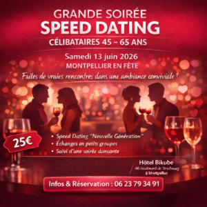Flyer soirée speed dating MONTPELLIER EN FETE 13 juin