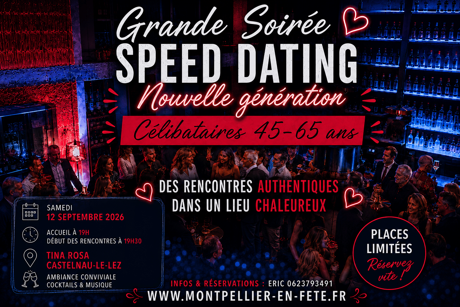 Flyer soirée speed dating MONTPELLIER EN FETE 12 septembre
