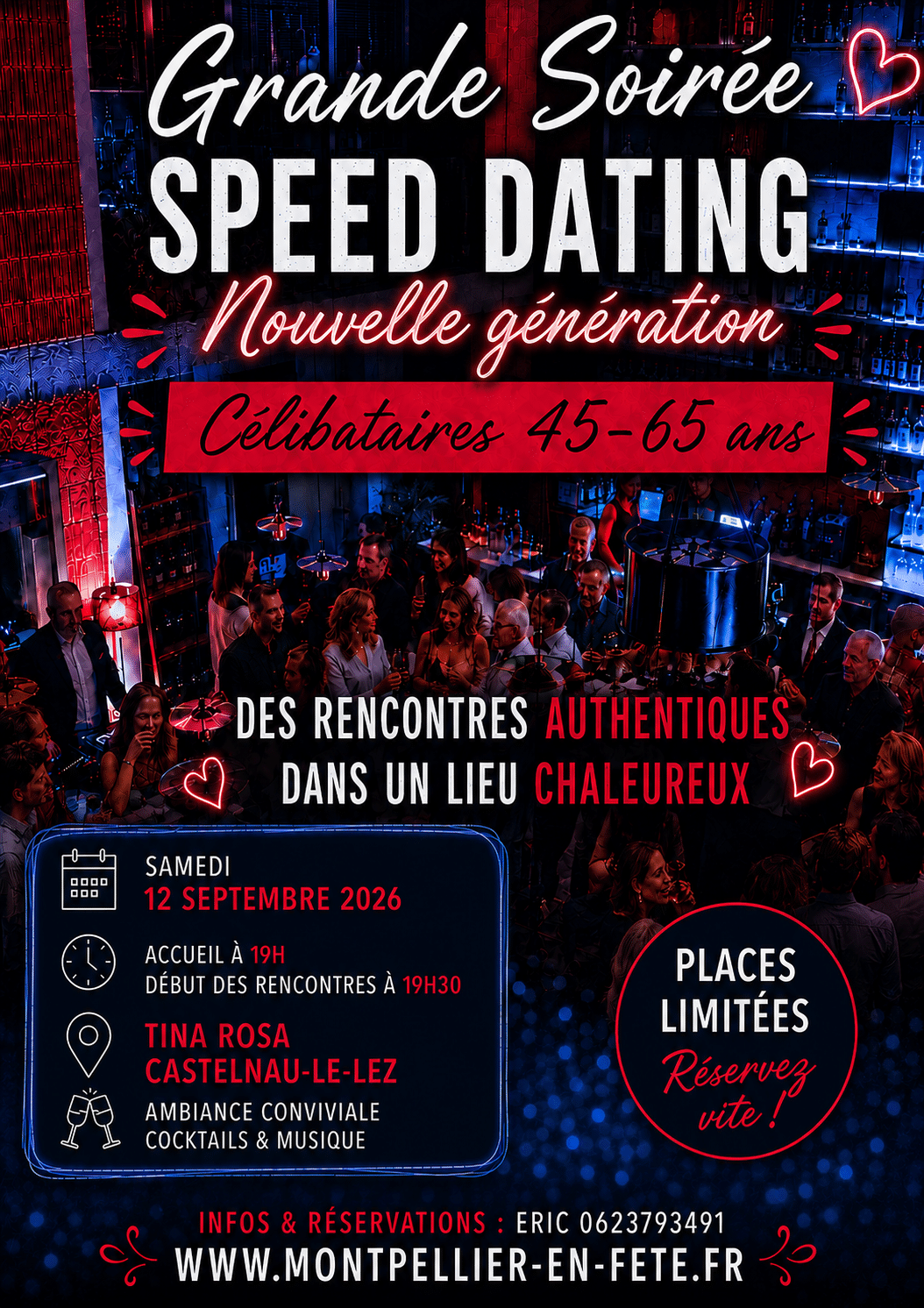 Flyer soirée speed dating MONTPELLIER EN FETE 12 septembre