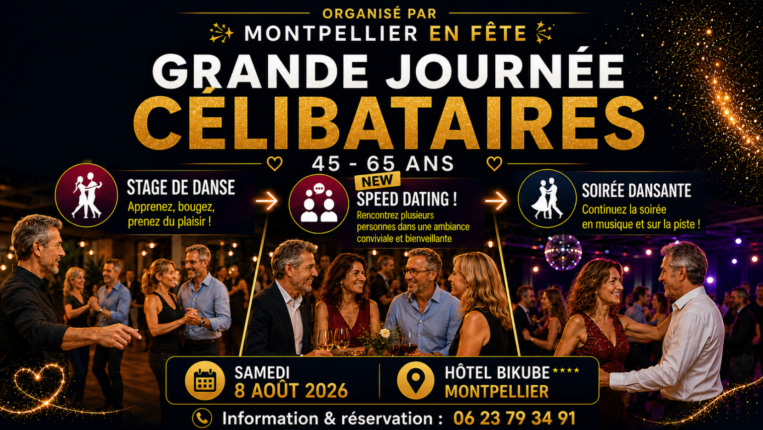 Flyer journée célibataires MONTPELLIER EN FETE 8 aout 2026