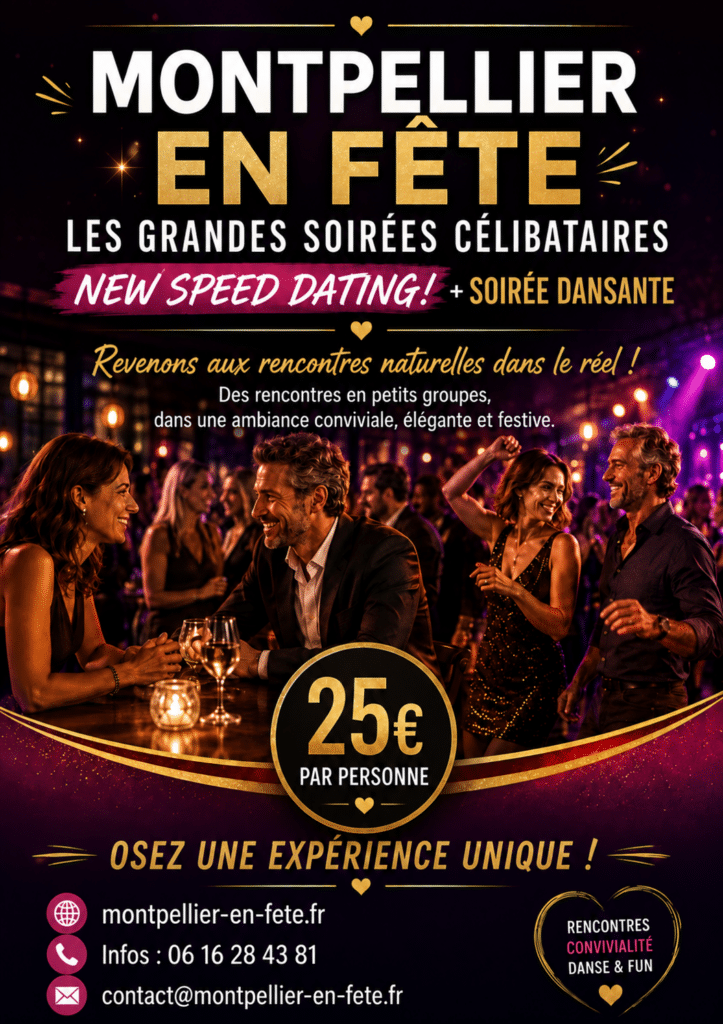 FLYER SOIREES CÉLIBATAIRES MONTPELLIER EN FETE
